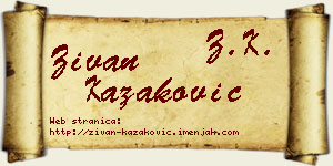 Živan Kazaković vizit kartica